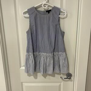 J. crew blue/white striped peplum